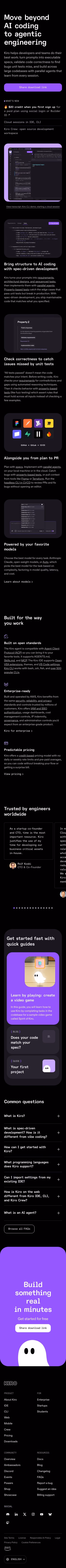 Kiro mobile design — Engineering & Infrastructure