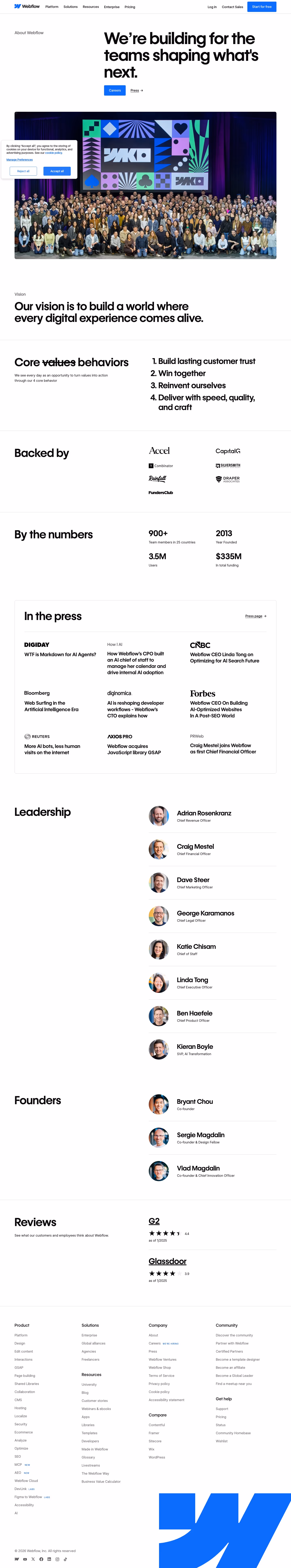 Webflow about-us — Design & Creative