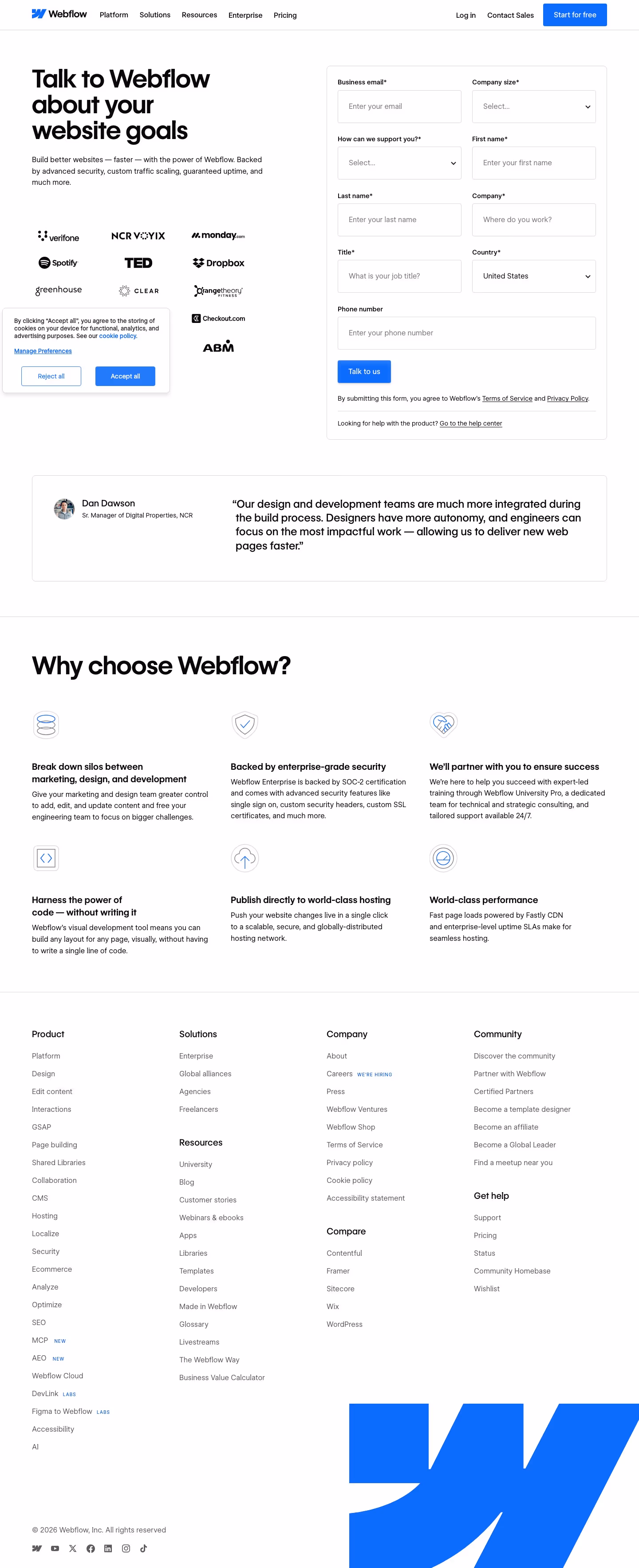 Webflow contact — Design & Creative