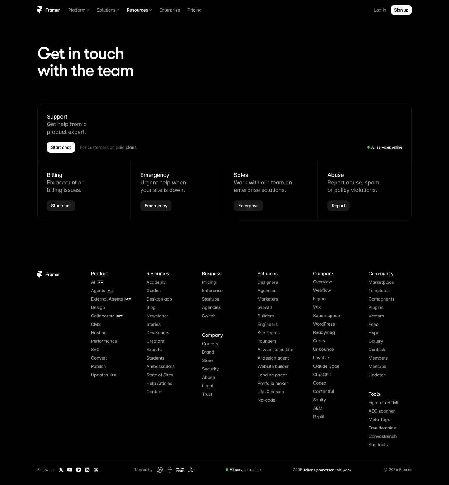 Framer contact — Design & Creative
