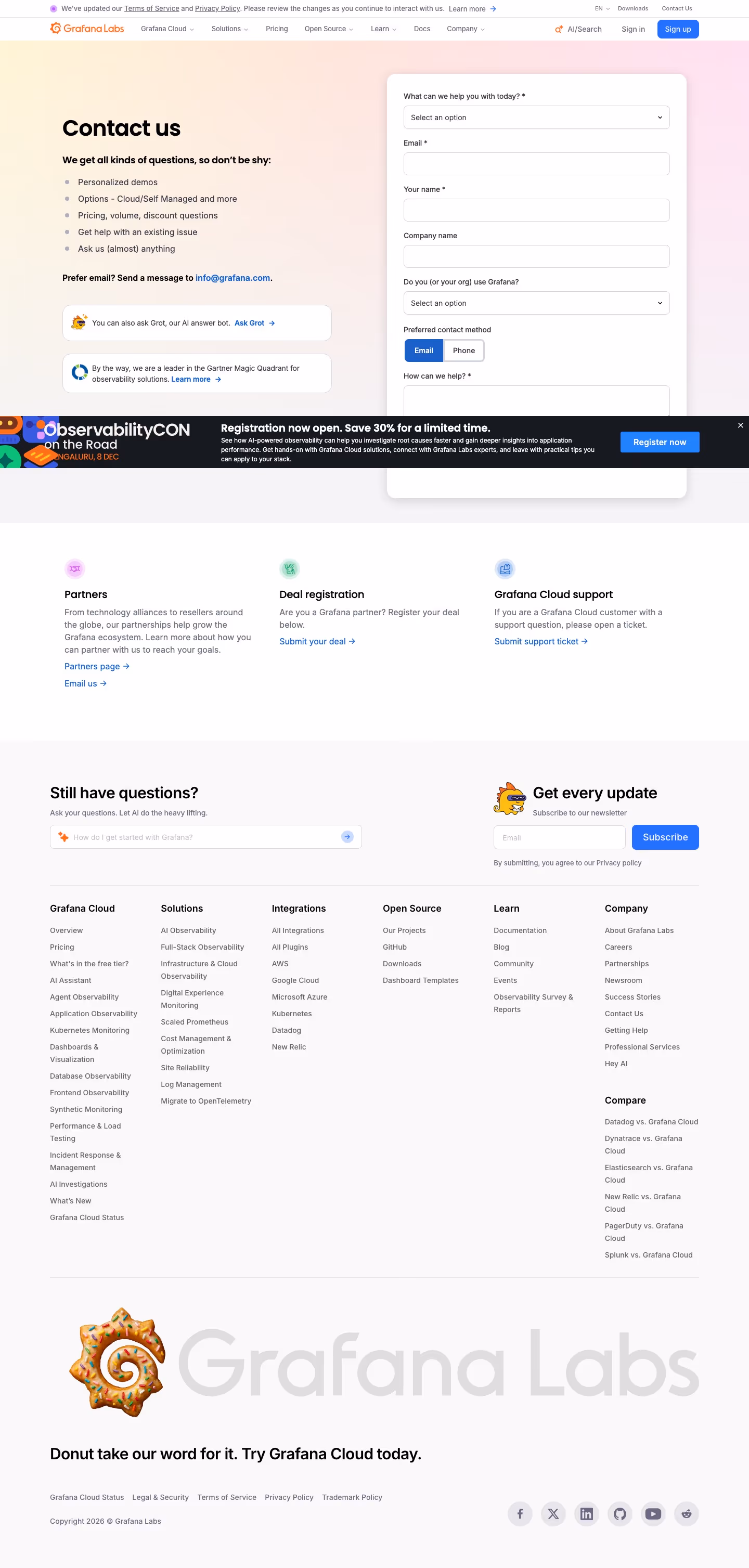 Grafana contact — Engineering & Infrastructure