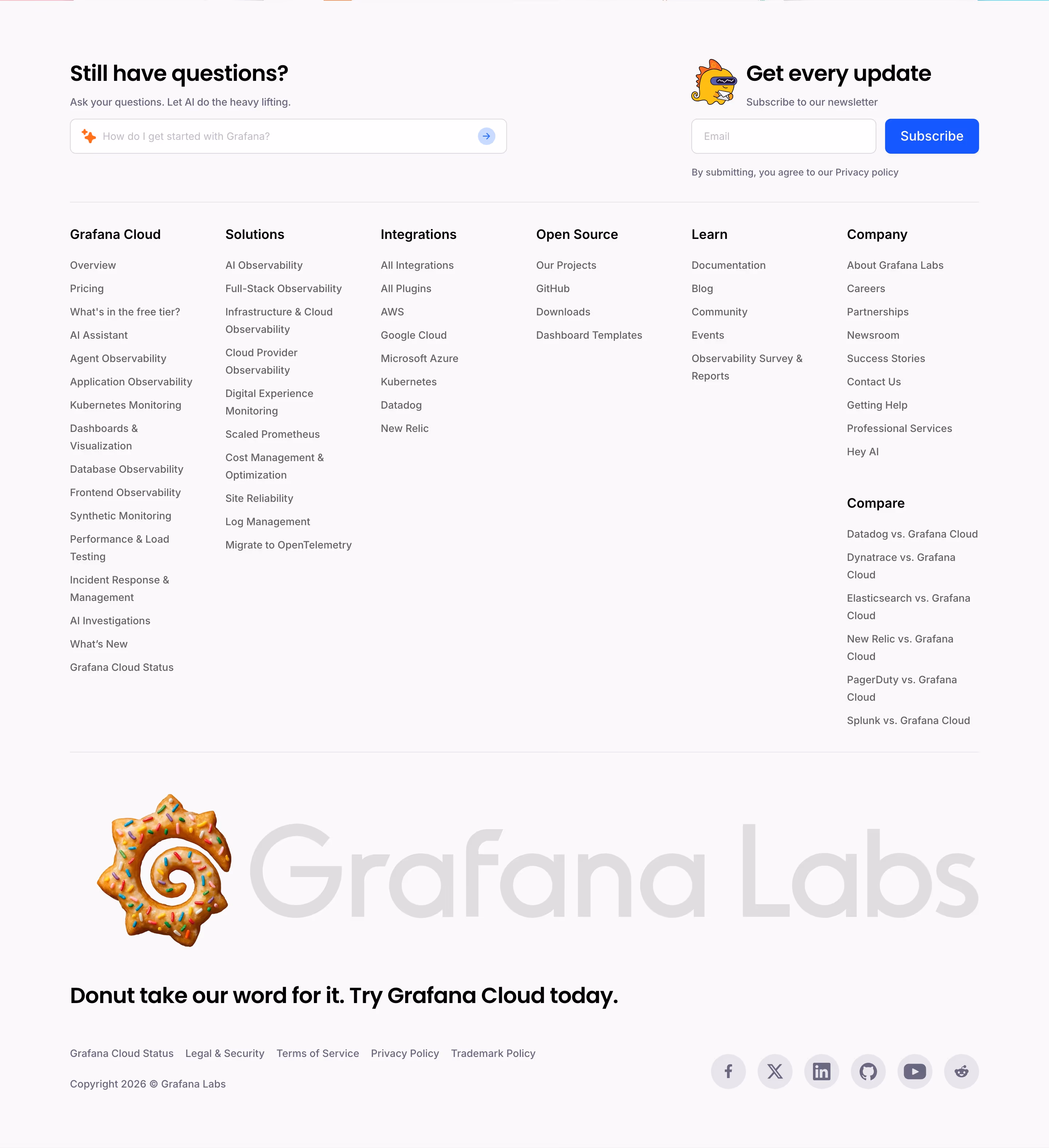 Grafana footer design — Engineering & Infrastructure