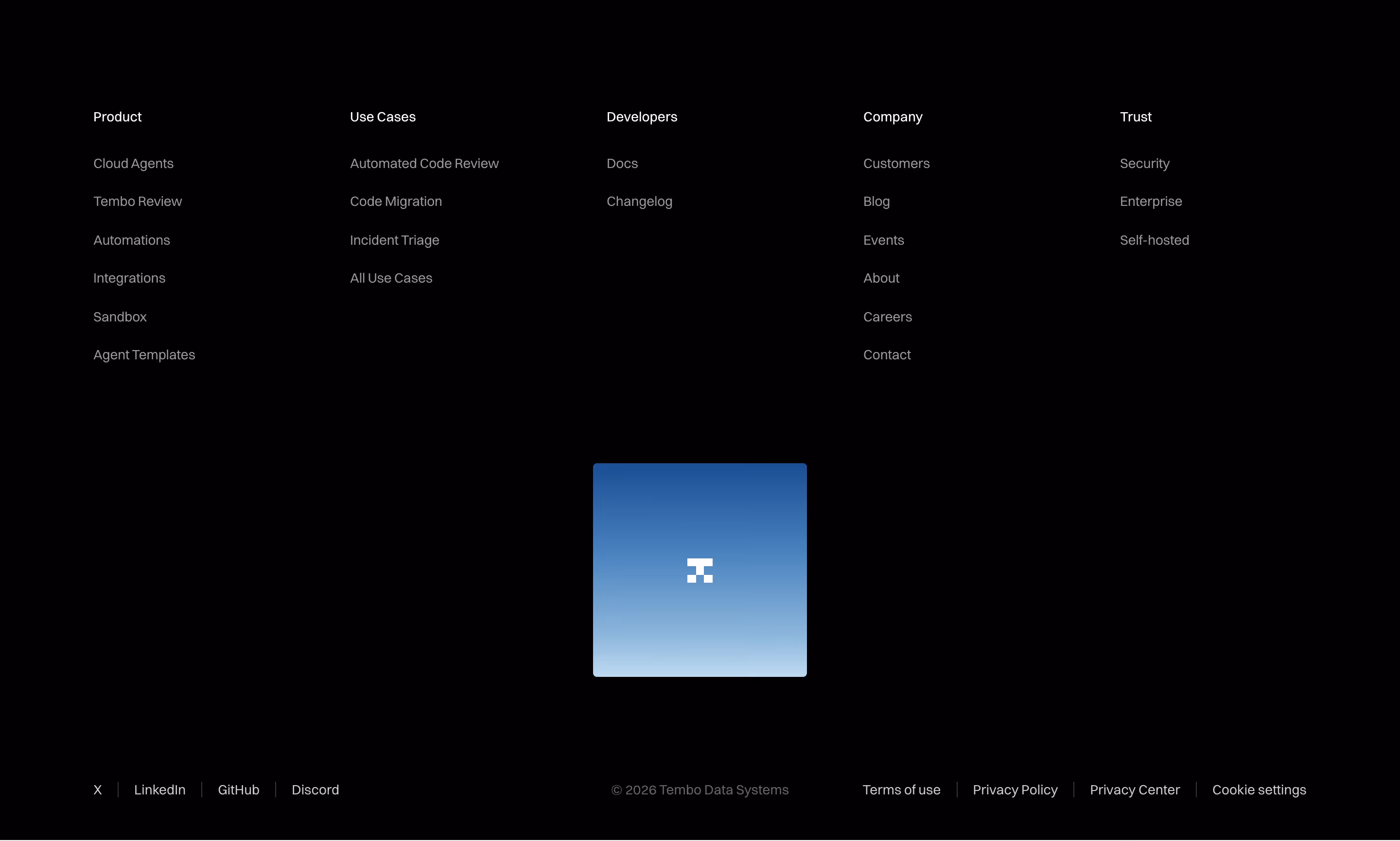 Tembo footer design — Engineering & Infrastructure