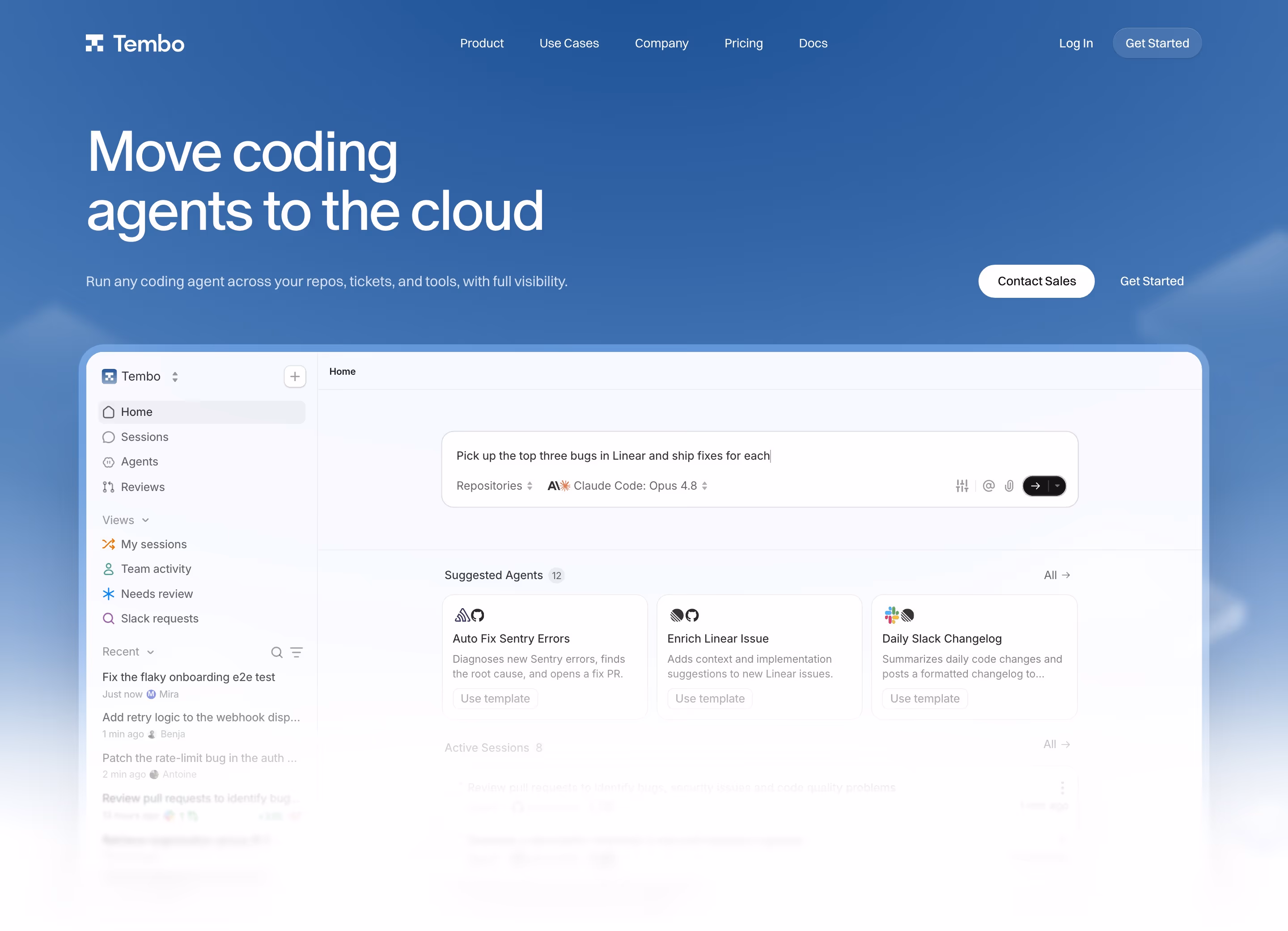 Tembo hero design — Engineering & Infrastructure