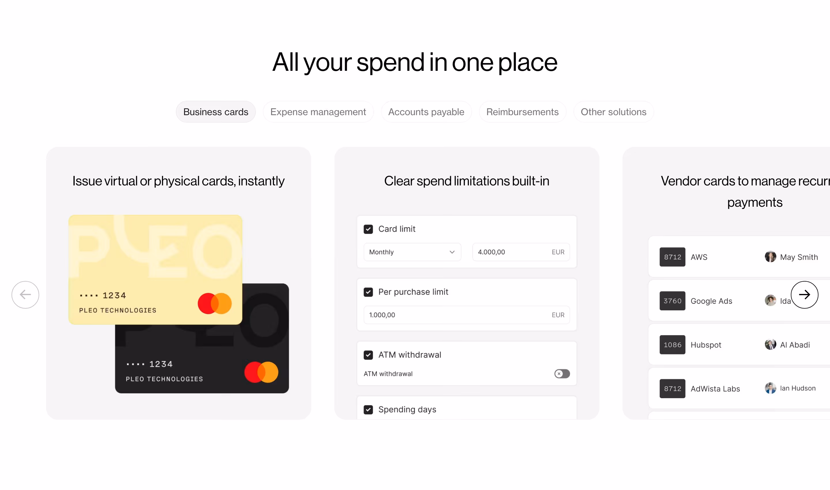 Pleo feature design — Finance & Commerce
