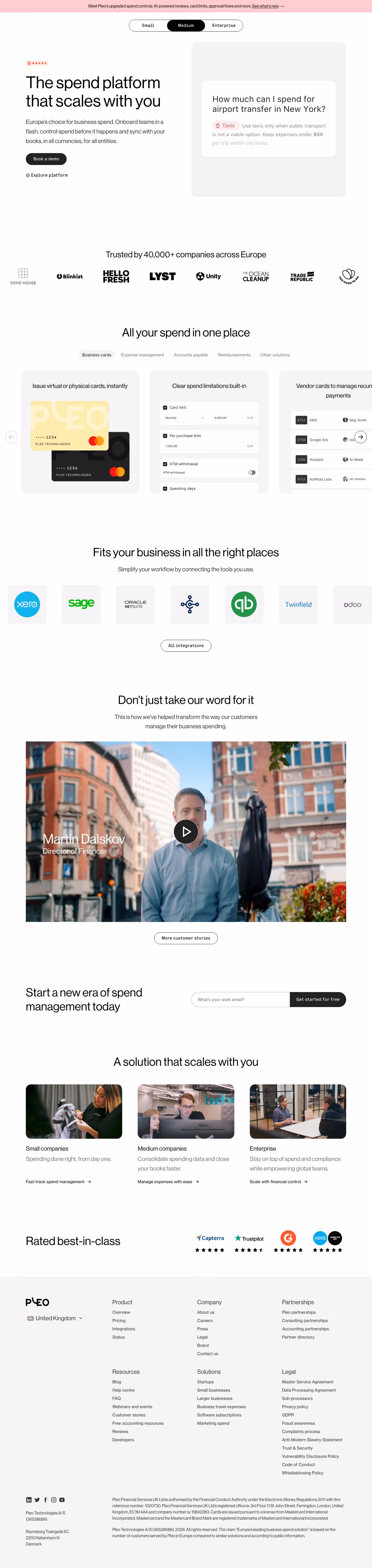 Pleo full landing page screenshot (desktop)