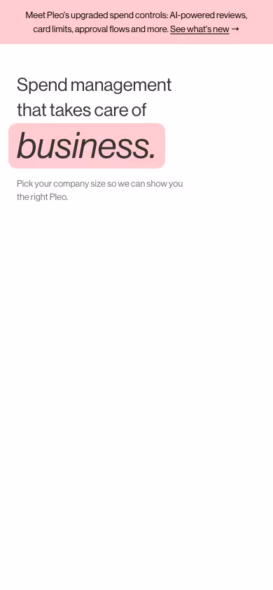 Pleo mobile design — Finance & Commerce
