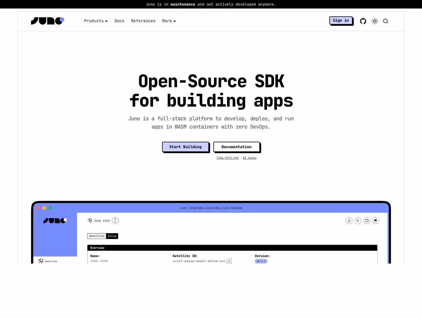 Juno landing page design — Engineering & Infrastructure