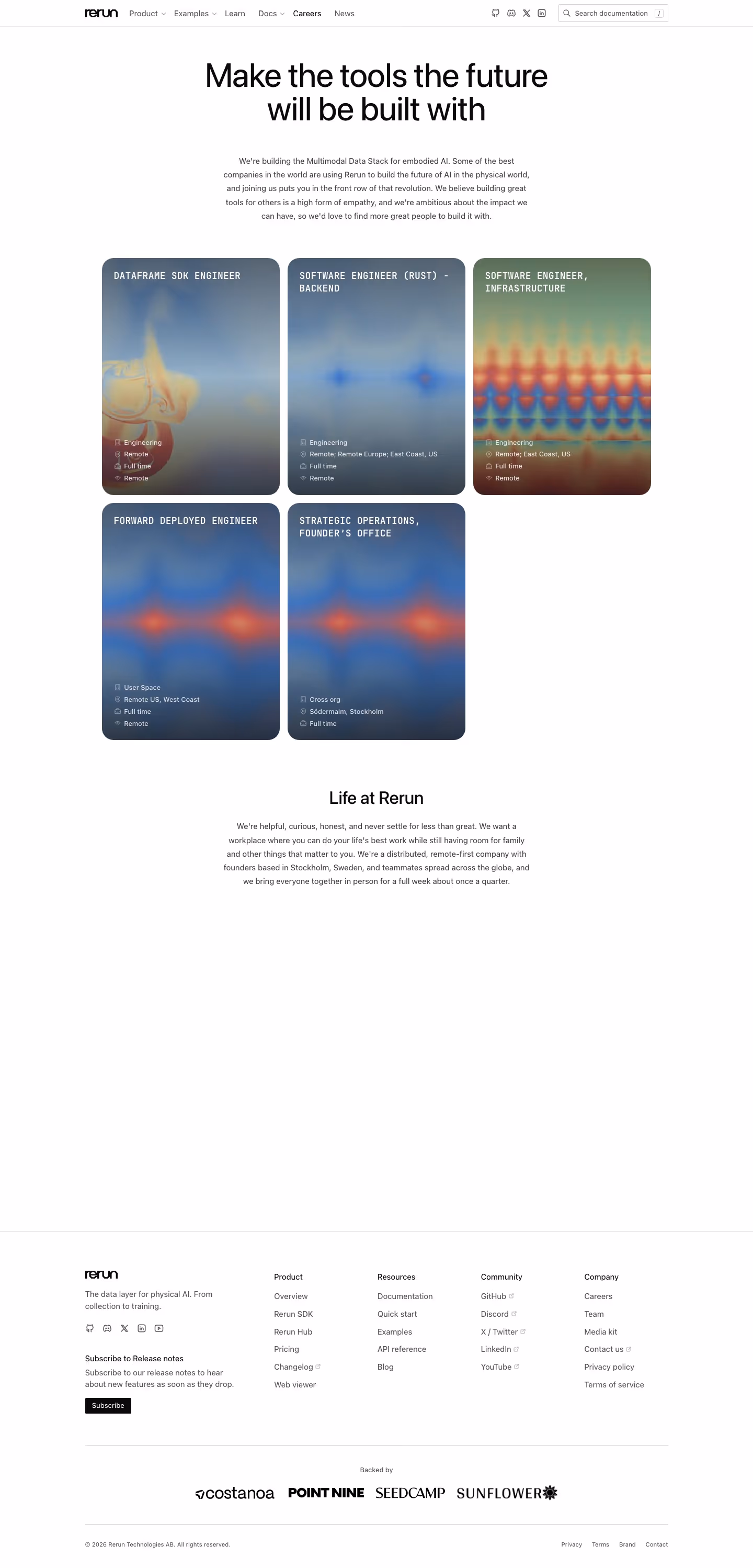 Rerun Careers pages section design