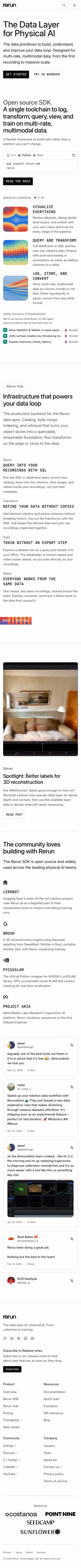 Rerun mobile design — Engineering & Infrastructure