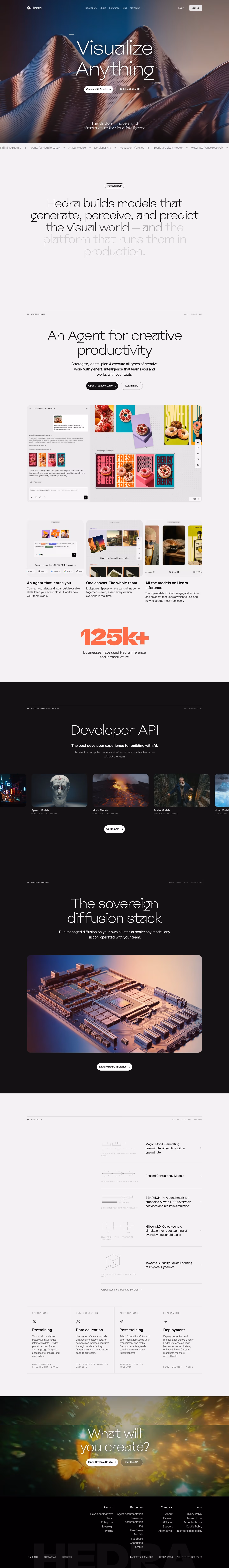 Hedra full landing page screenshot (desktop)
