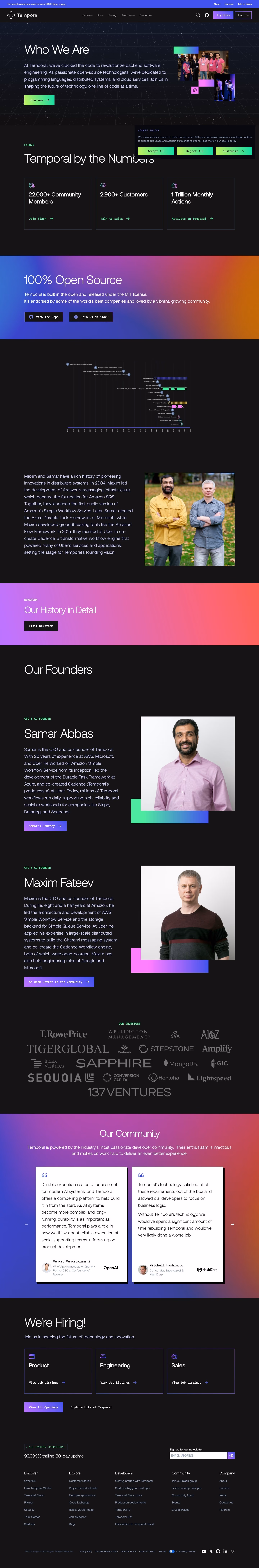 Temporal About Us section design