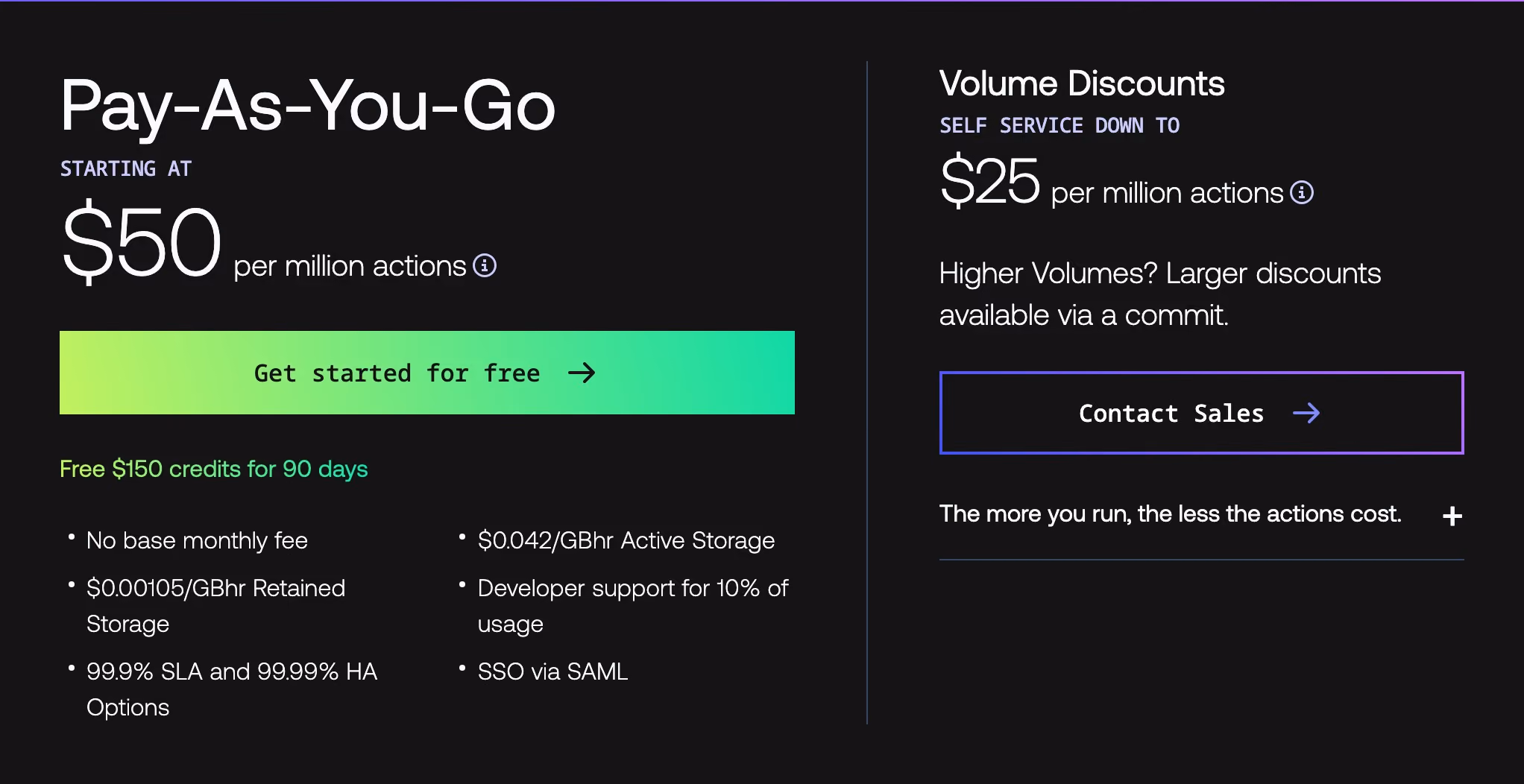 Temporal Pricing section design
