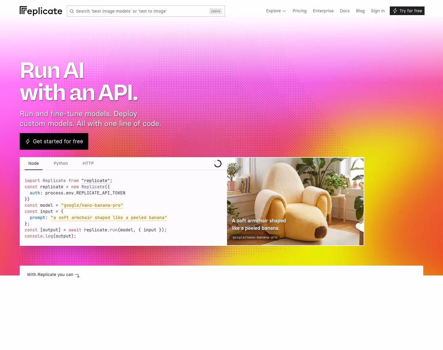 Replicate landing page design — Engineering & Infrastructure