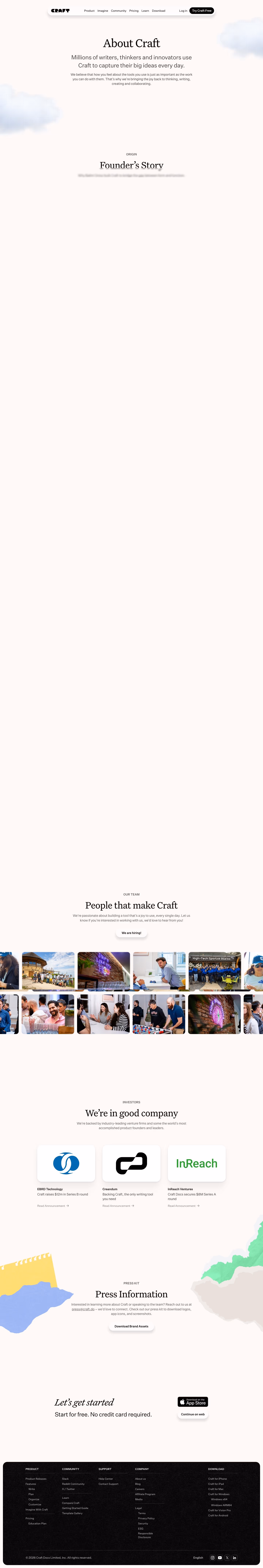 Craft About Us section design