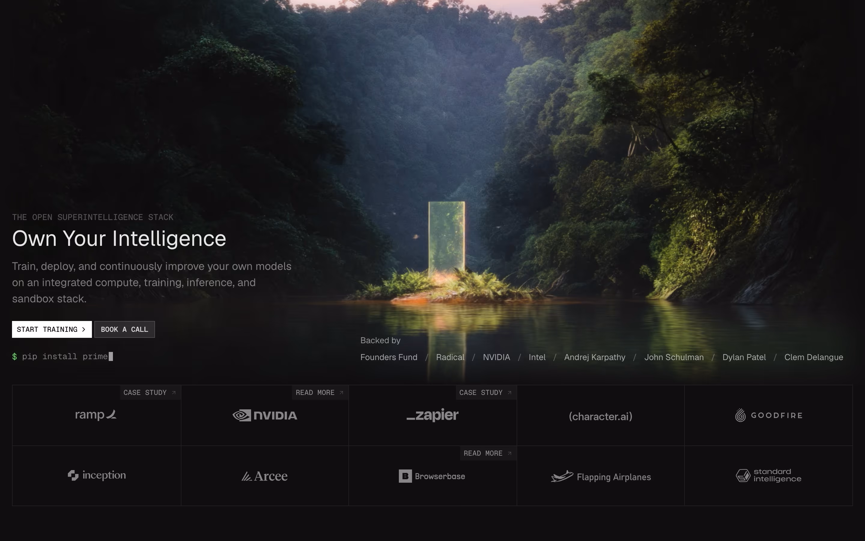 Primeintellect hero design — Engineering & Infrastructure