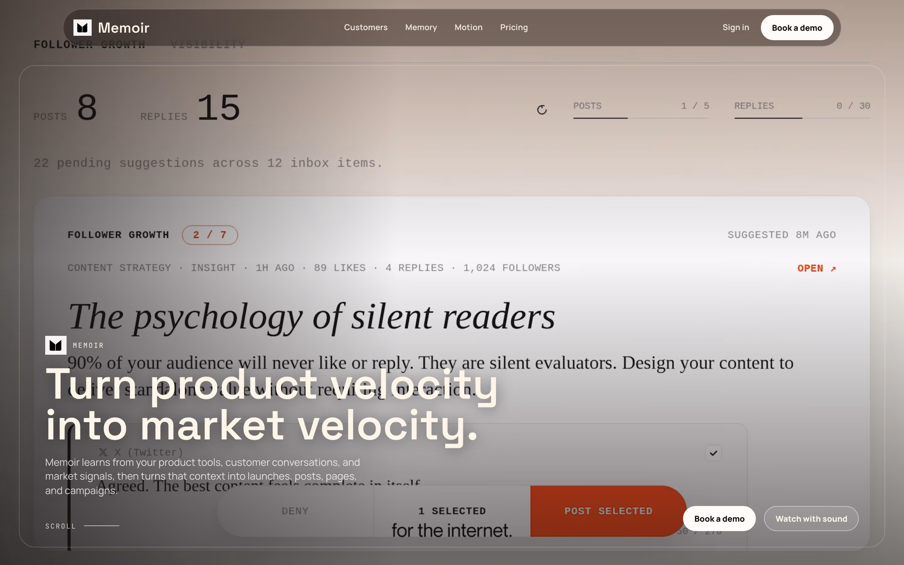Minimalism on Trymemoir's website