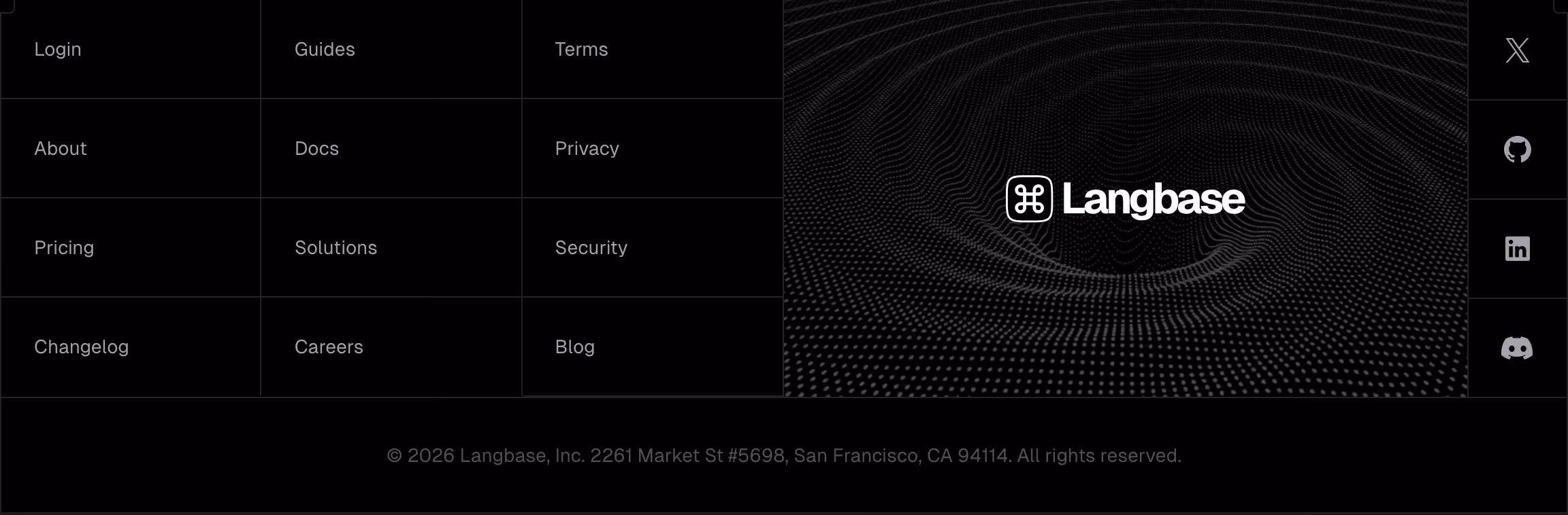 Langbase footer design — Engineering & Infrastructure