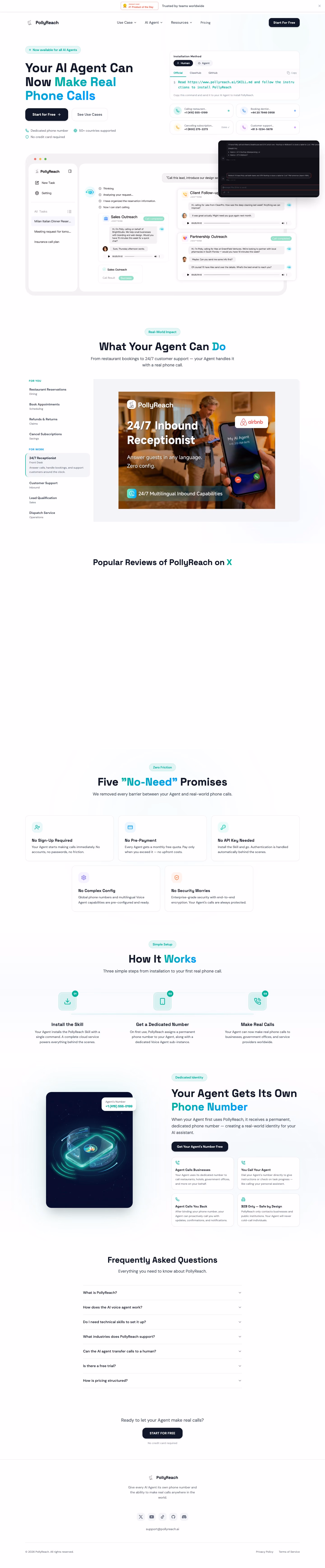 Pollyreach full landing page screenshot (desktop)