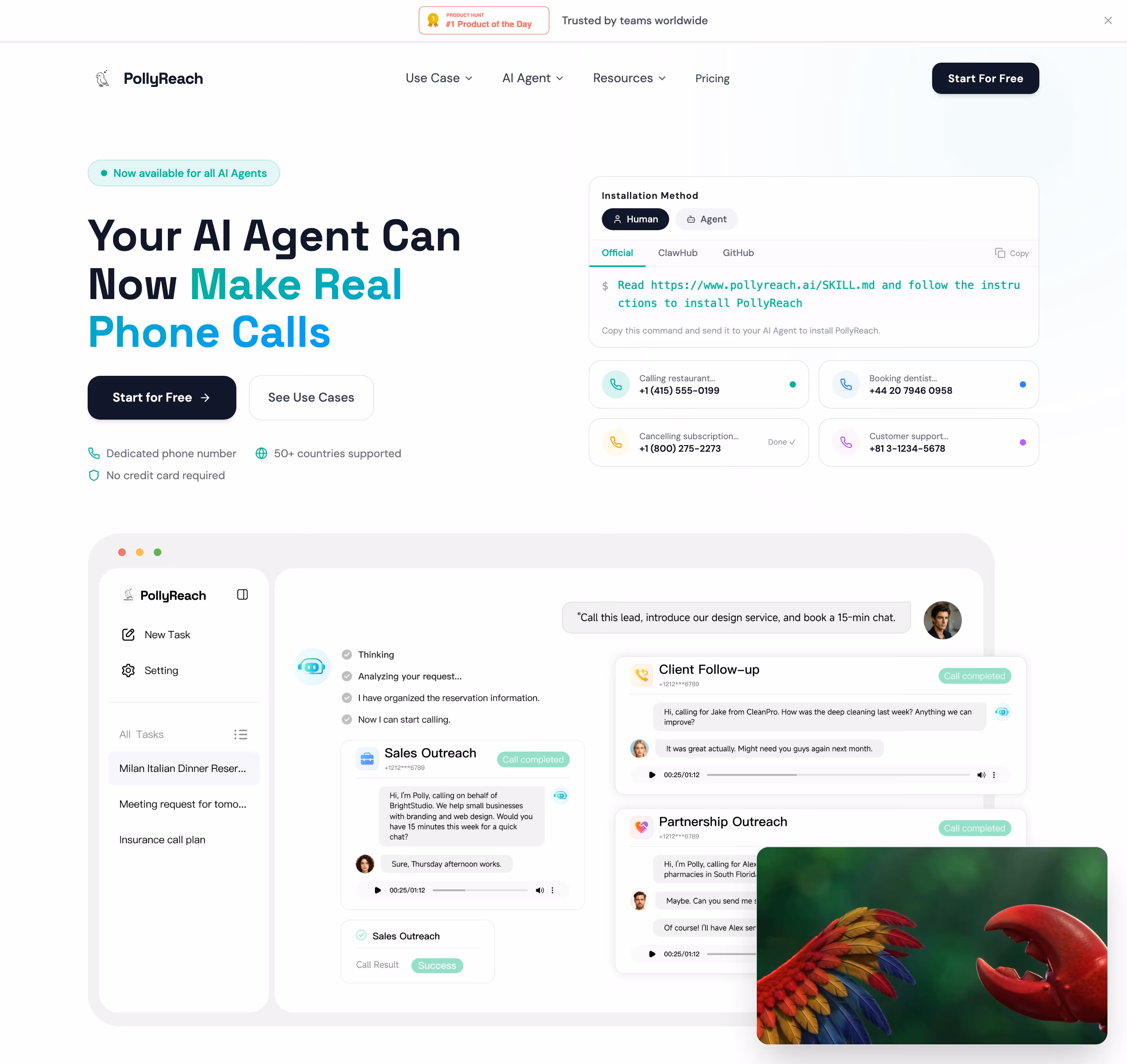 Pollyreach hero design — Sales & Support