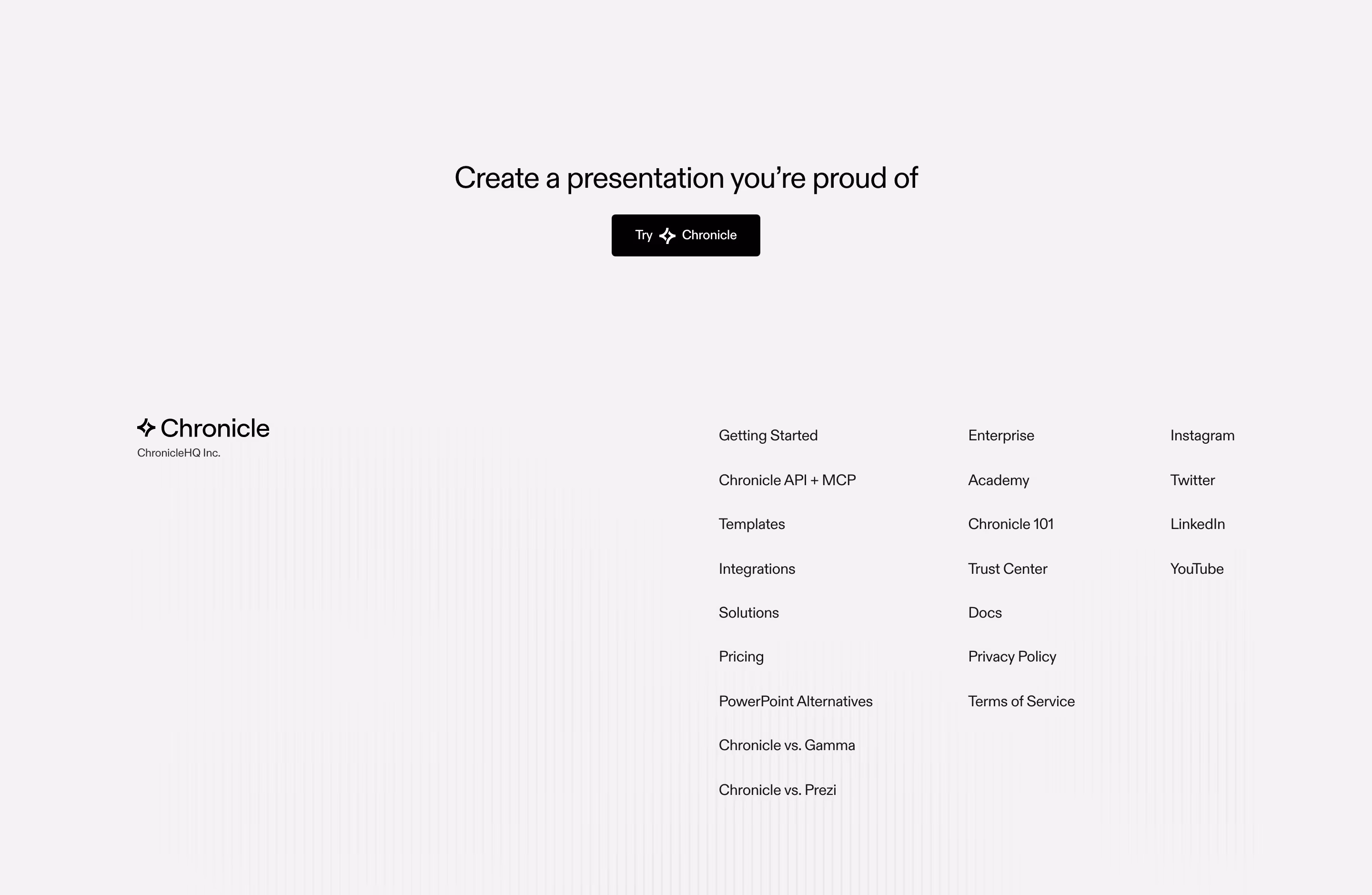 Chronicle footer design — Productivity & Collaboration