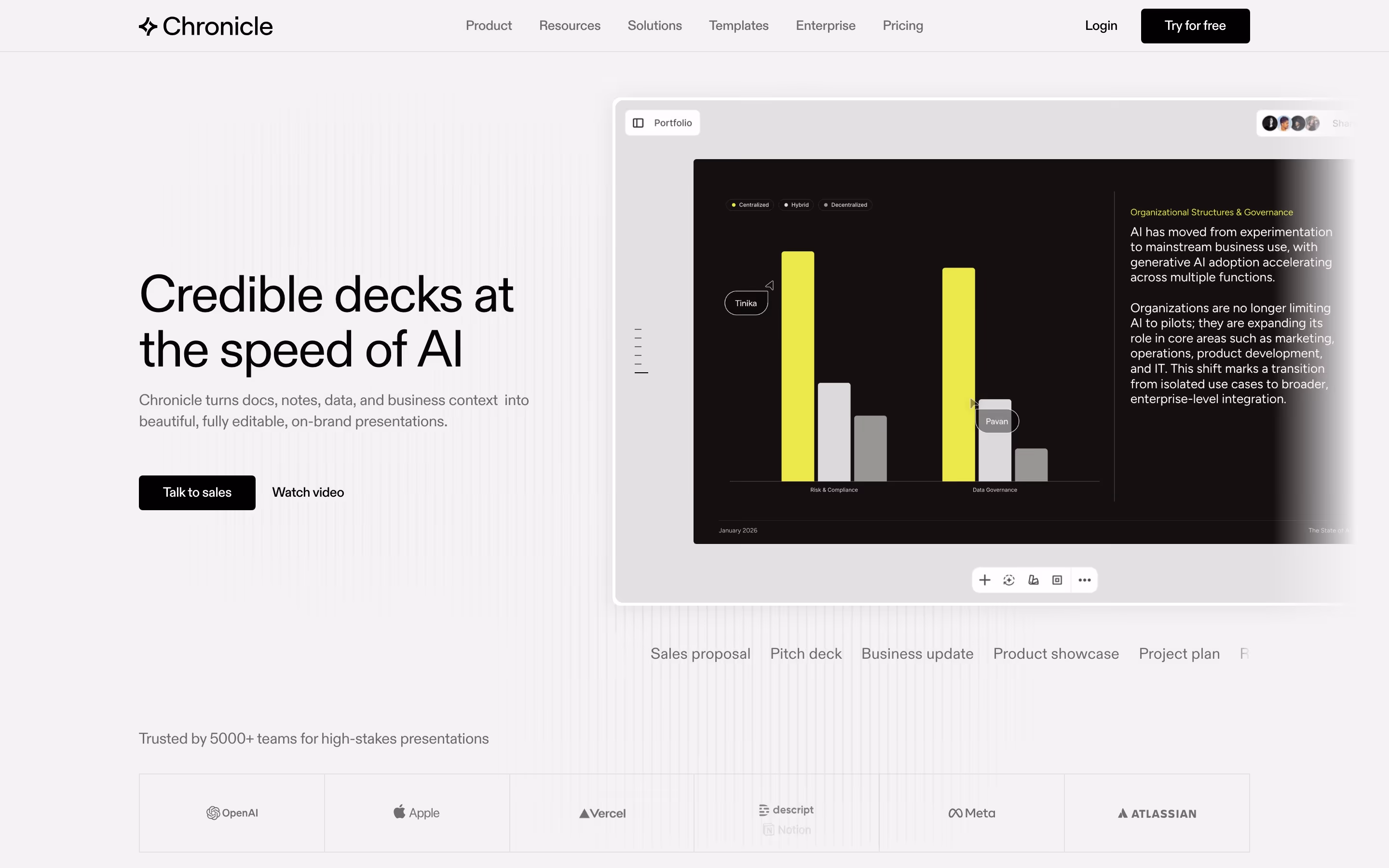 Chronicle hero design — Productivity & Collaboration