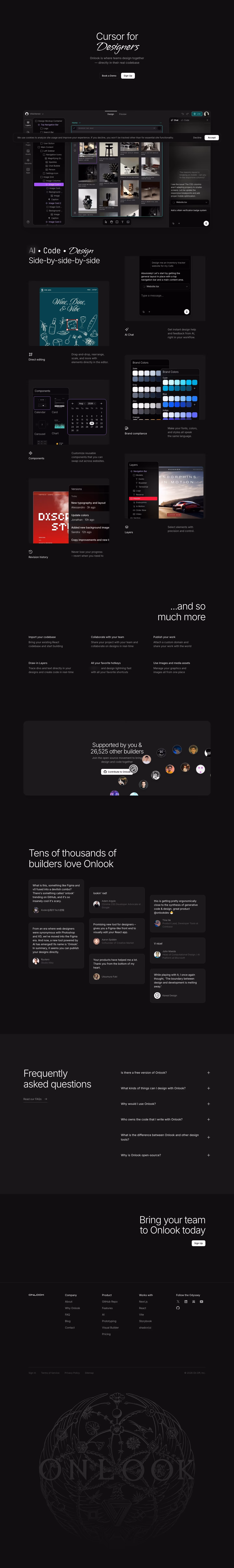 Onlook full landing page screenshot (desktop)