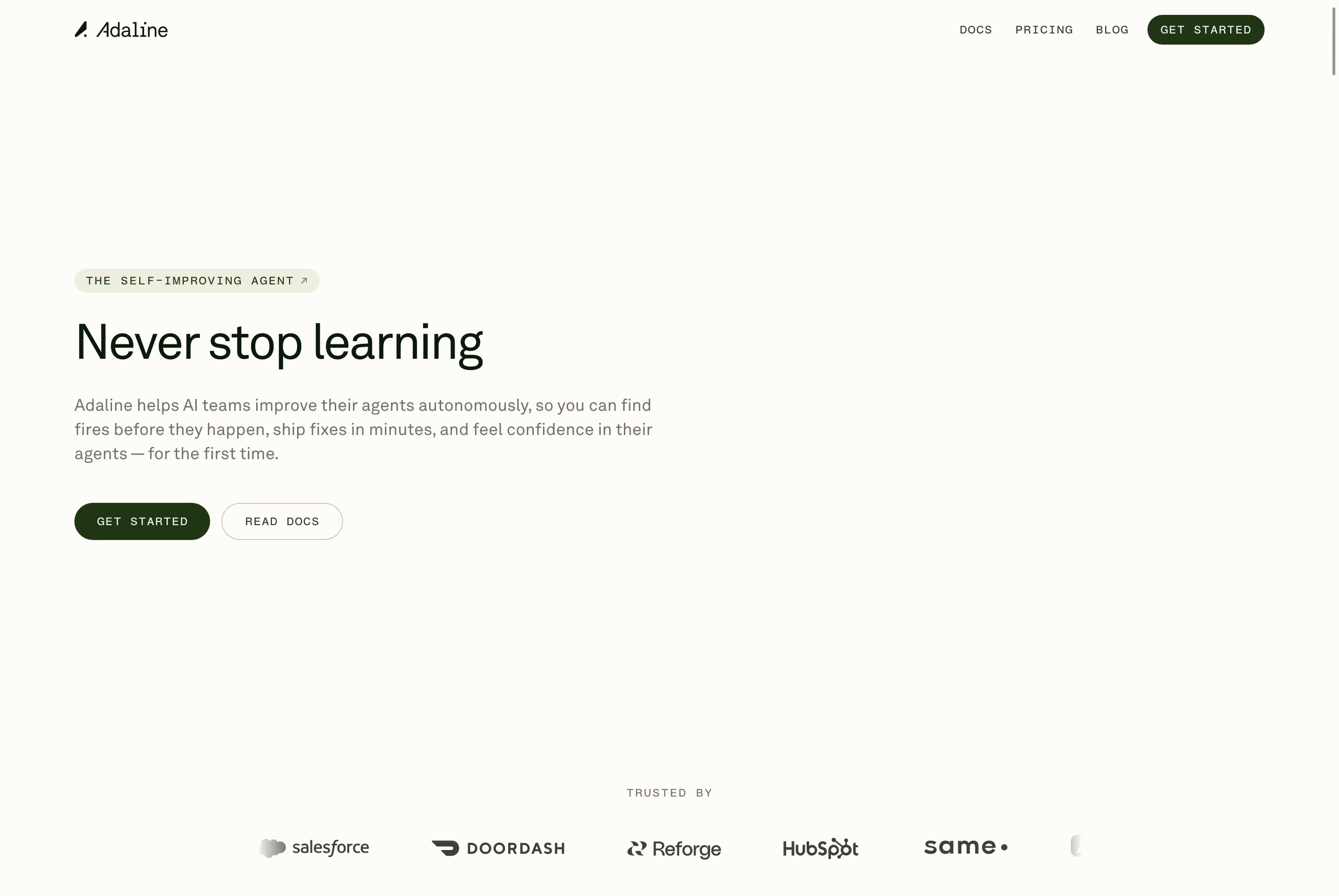 Adaline hero design — Engineering & Infrastructure