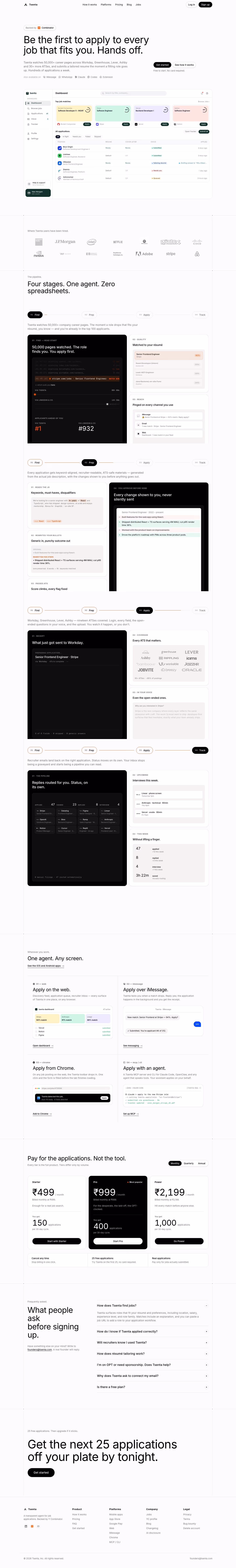 Tsenta landing page design — People & Culture
