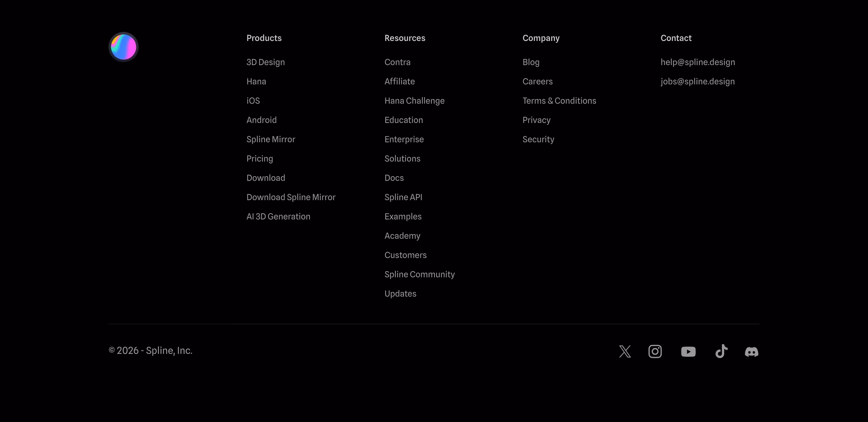 Spline footer design — Design & Creative
