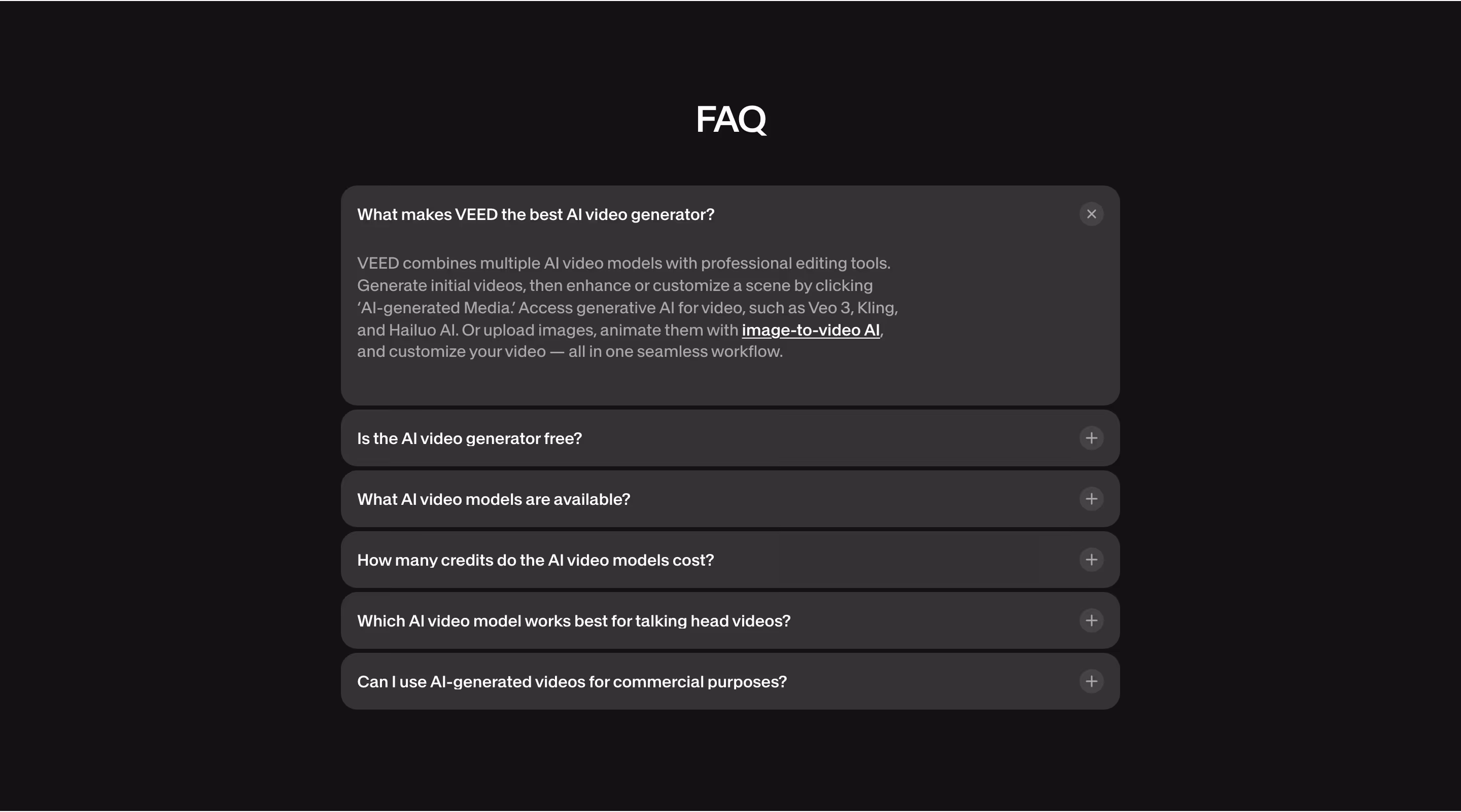 Veed faq design — Design & Creative