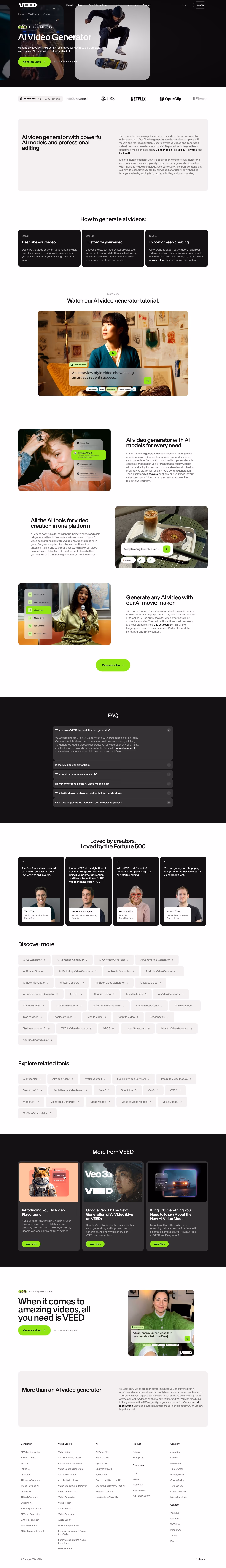 Veed landing page design — Design & Creative