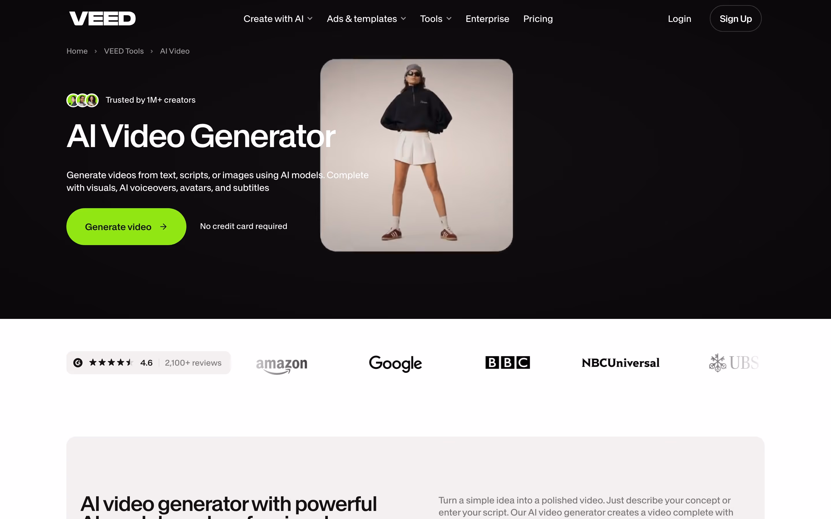 Veed hero design — Design & Creative