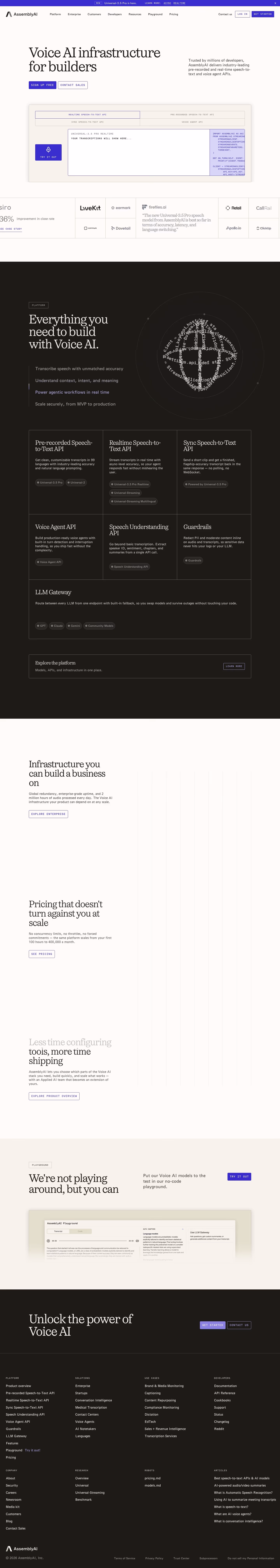 Assemblyai full landing page screenshot (desktop)