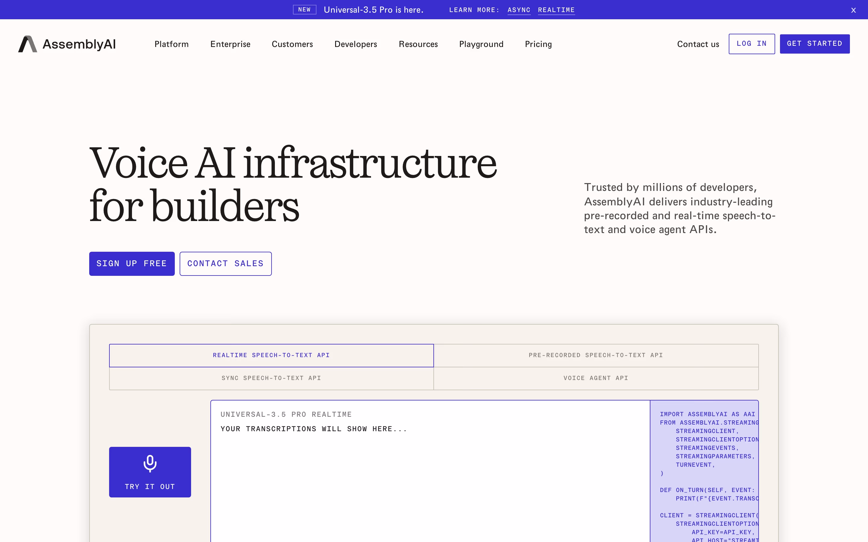 Assemblyai hero design — Engineering & Infrastructure