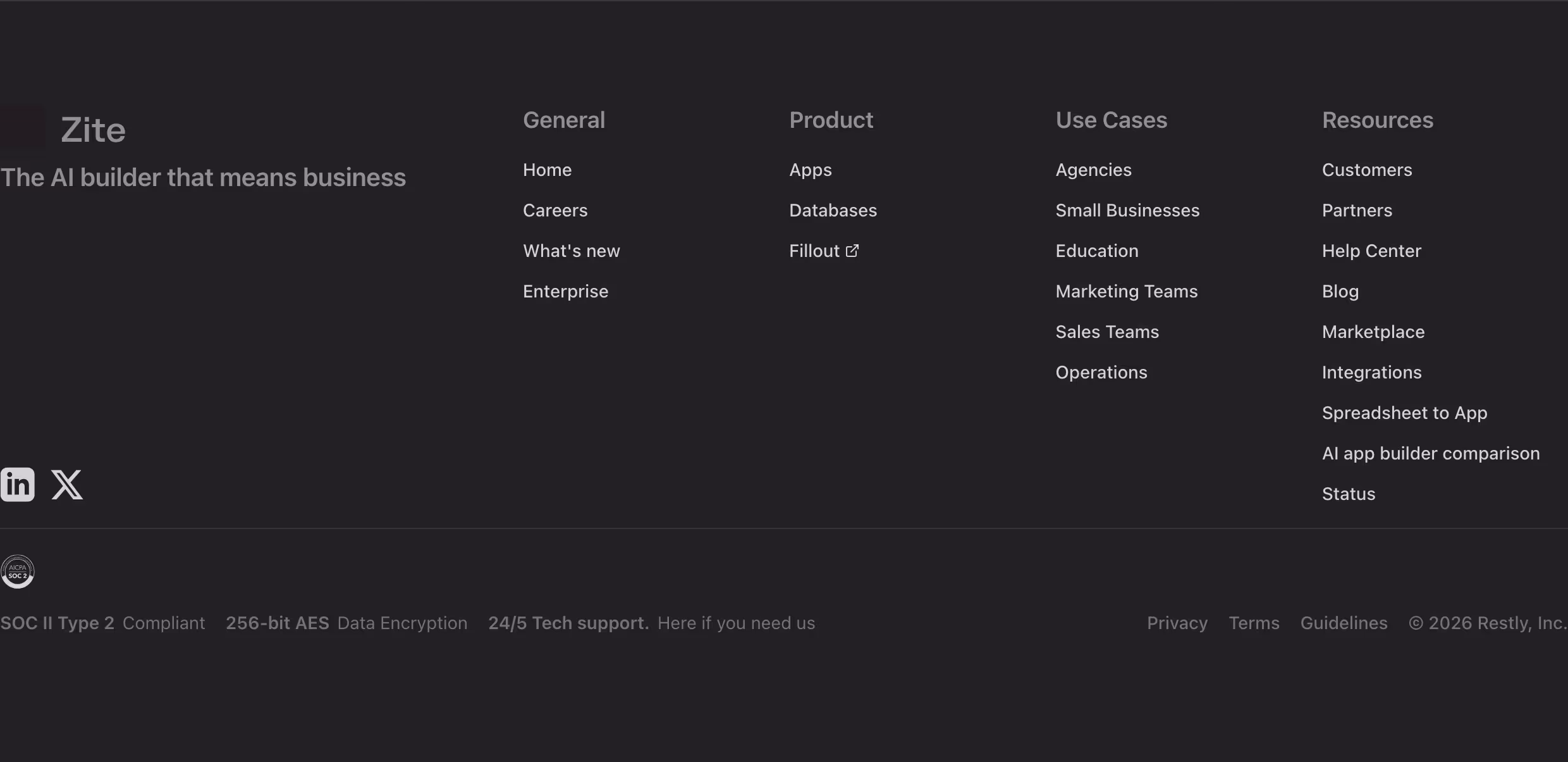 Zite footer design — Engineering & Infrastructure