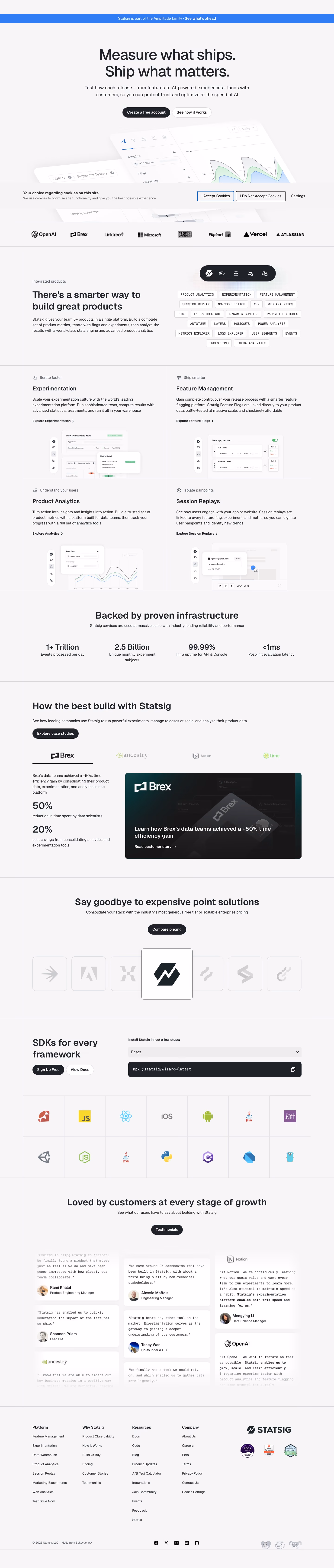 Statsig full landing page screenshot (desktop)