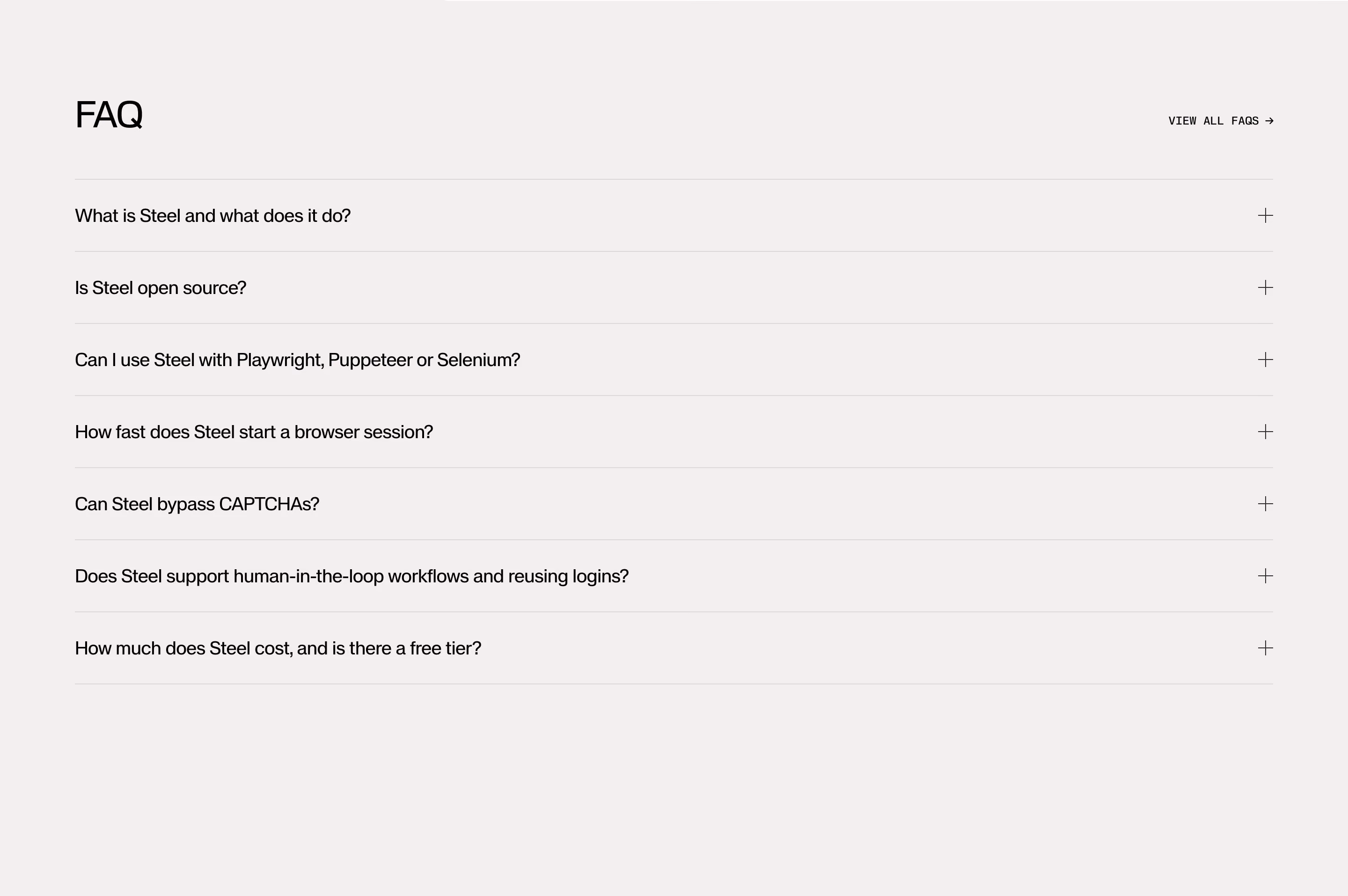 Steel FAQs section design
