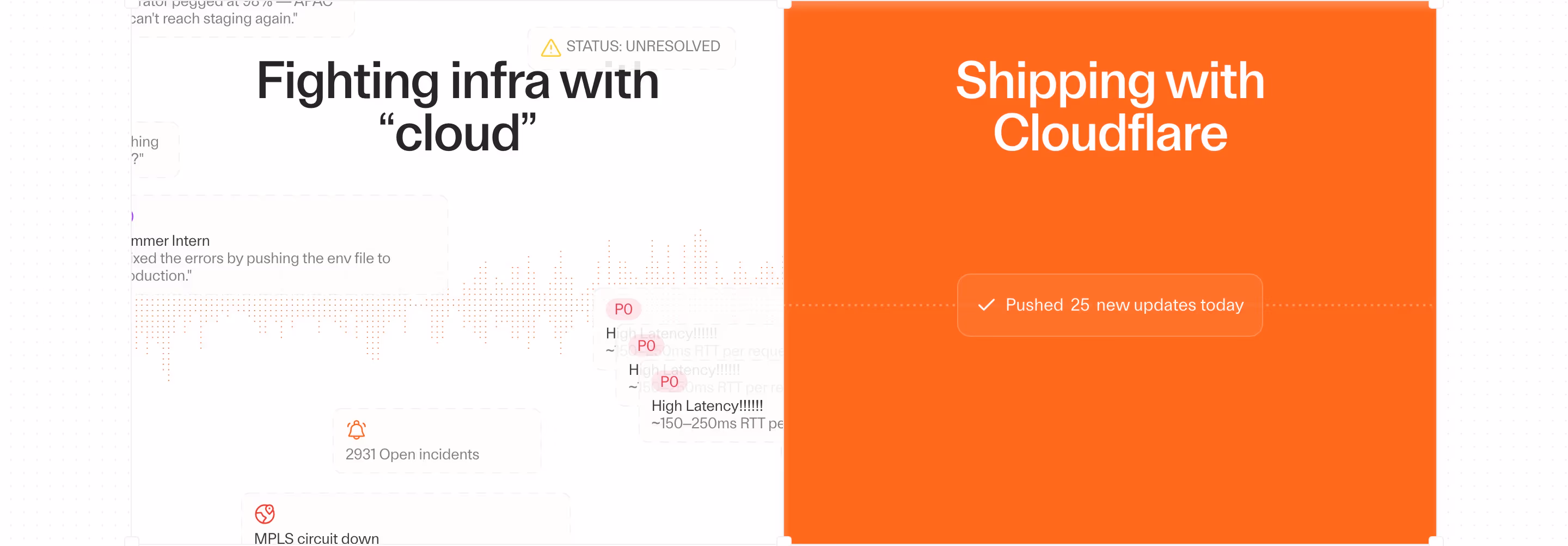 Cloudflare Logo clouds section design
