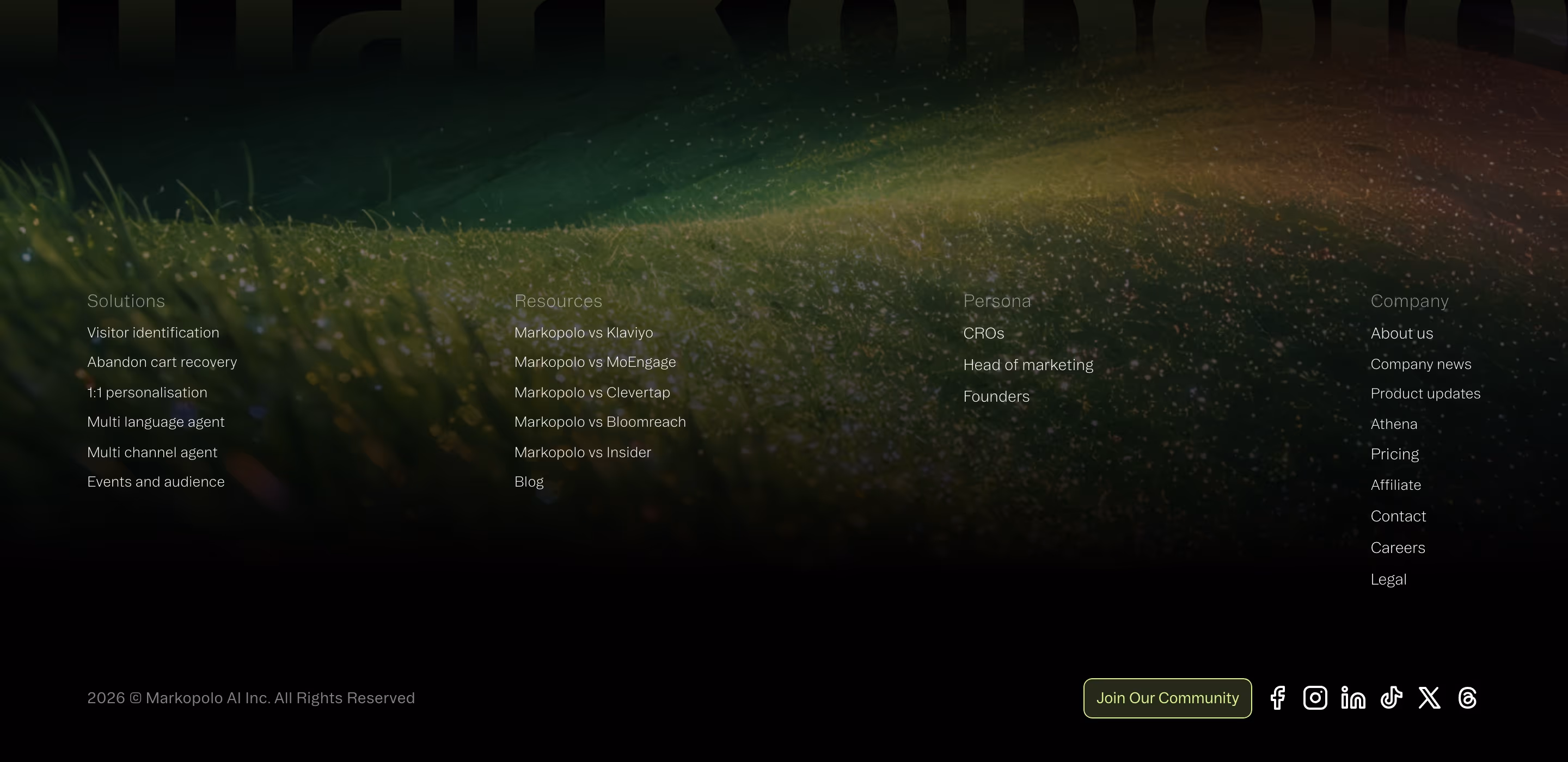 Markopolo footer design — Marketing