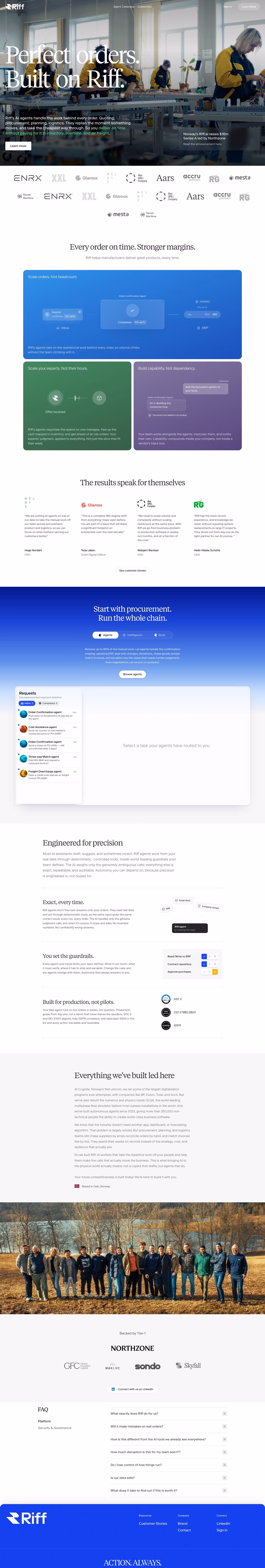 Riff full landing page screenshot (desktop)