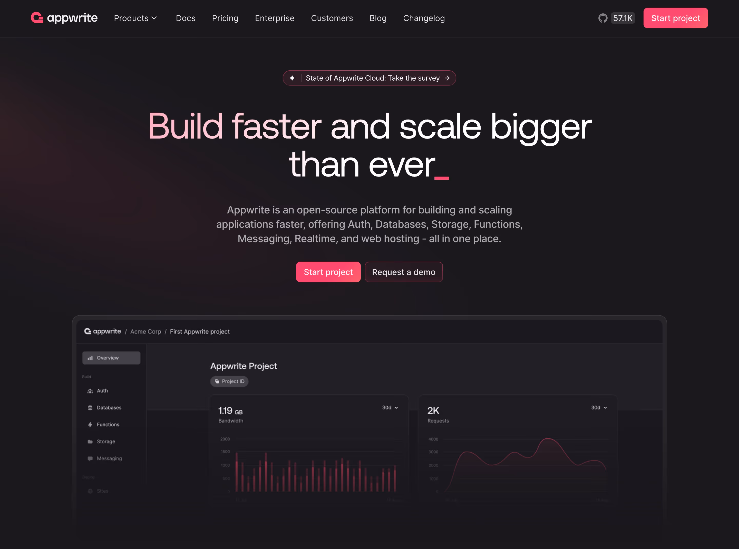 Appwrite hero — Engineering & Infrastructure