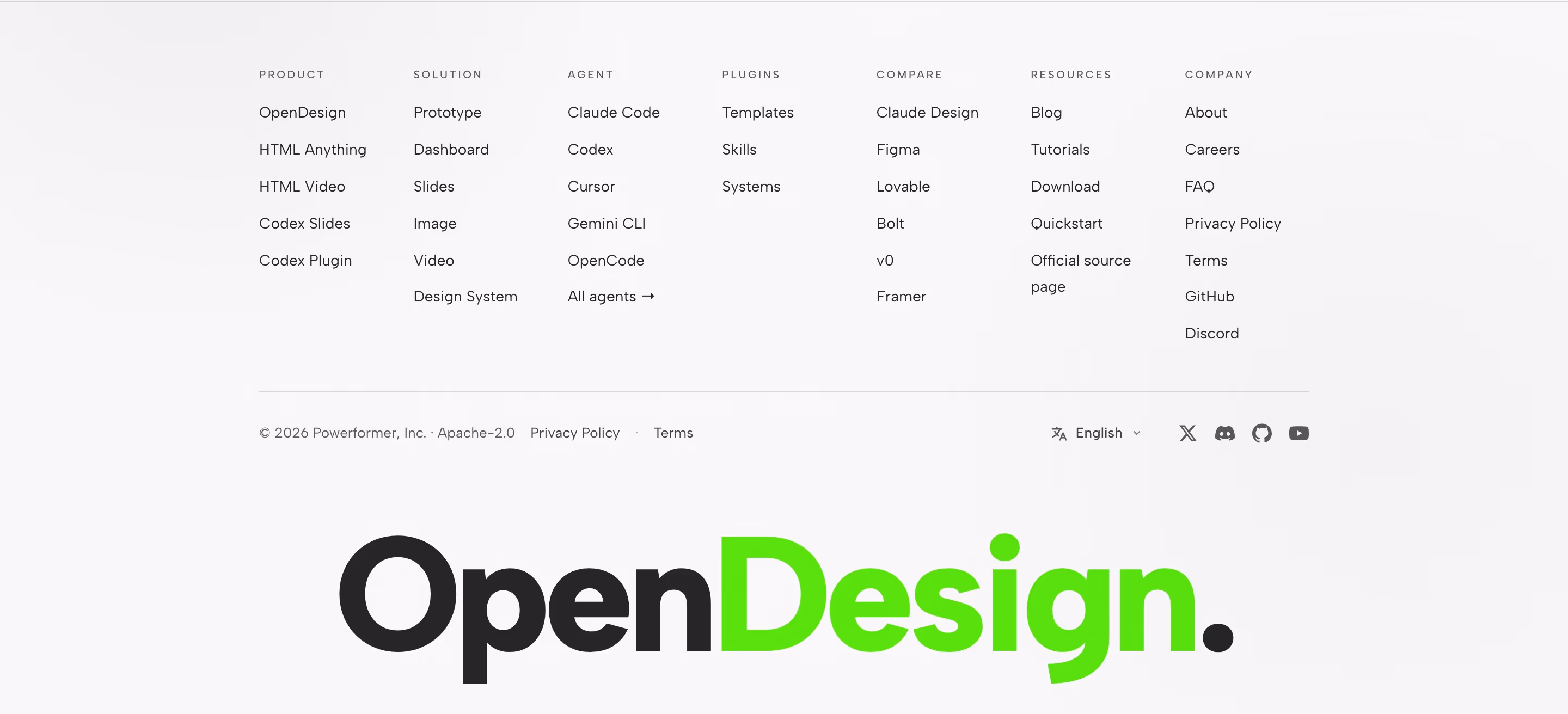 Open-design Footers section design