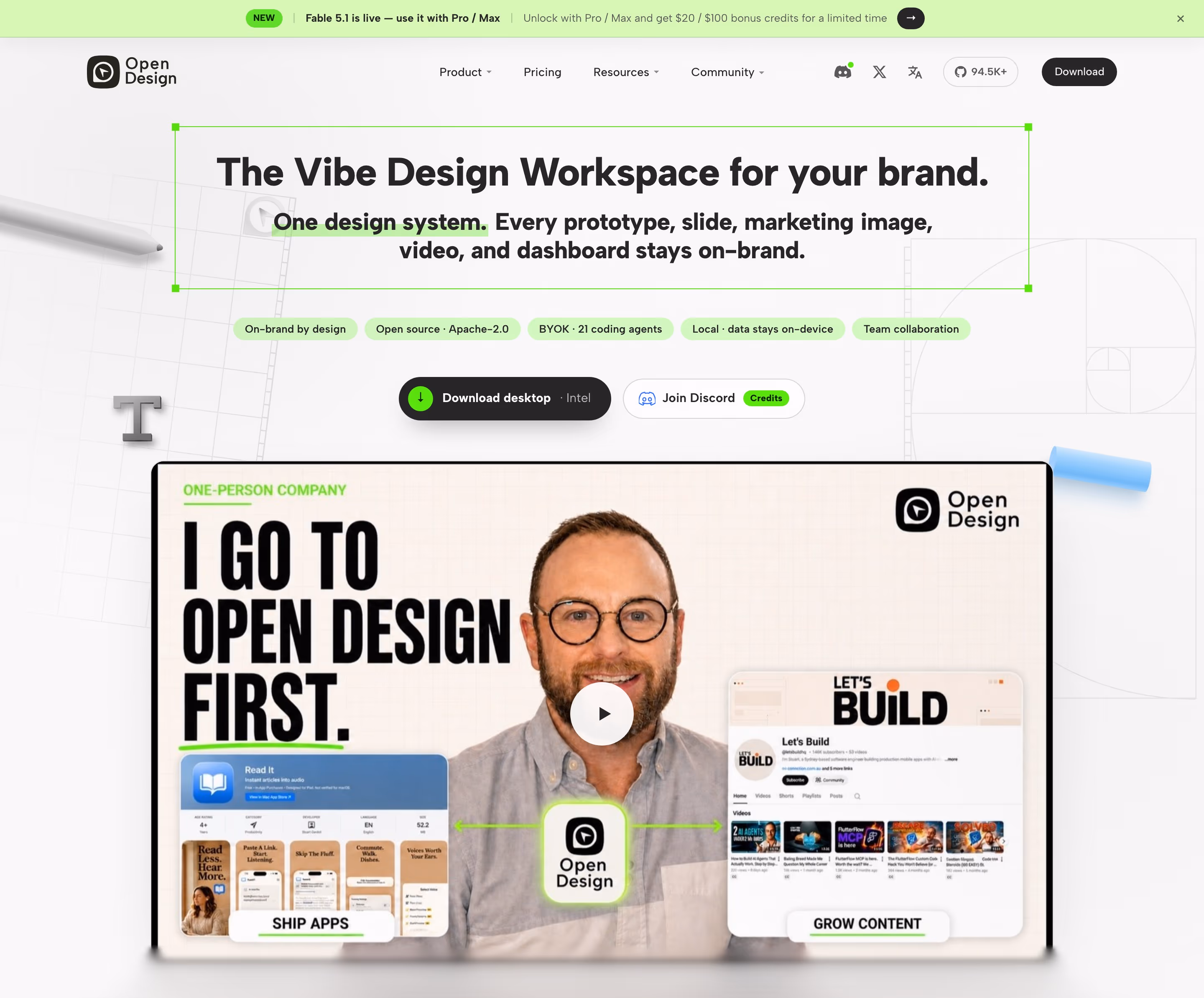 Open-design Heroes section design