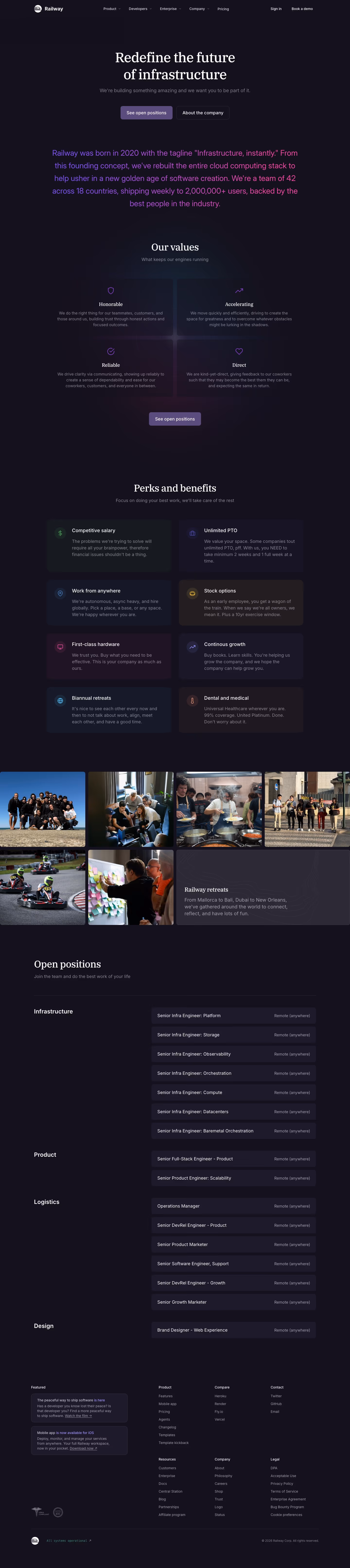 Railway careers page design — Engineering & Infrastructure