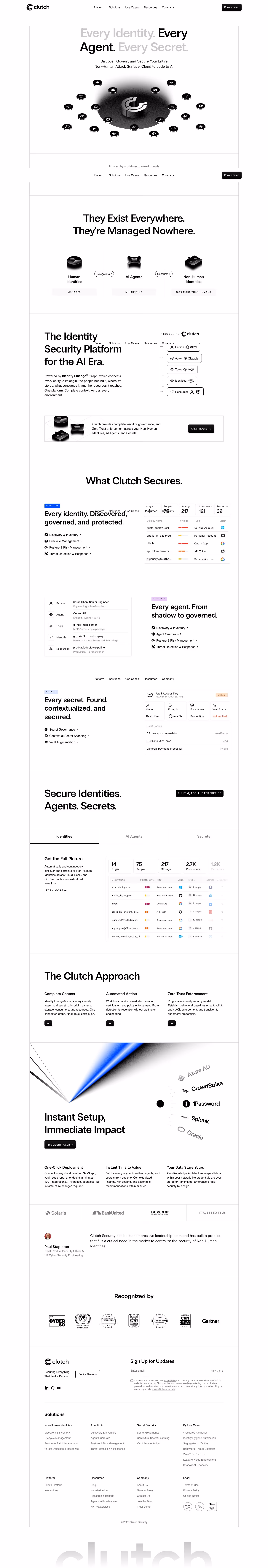 Clutch Security full landing page screenshot (desktop)