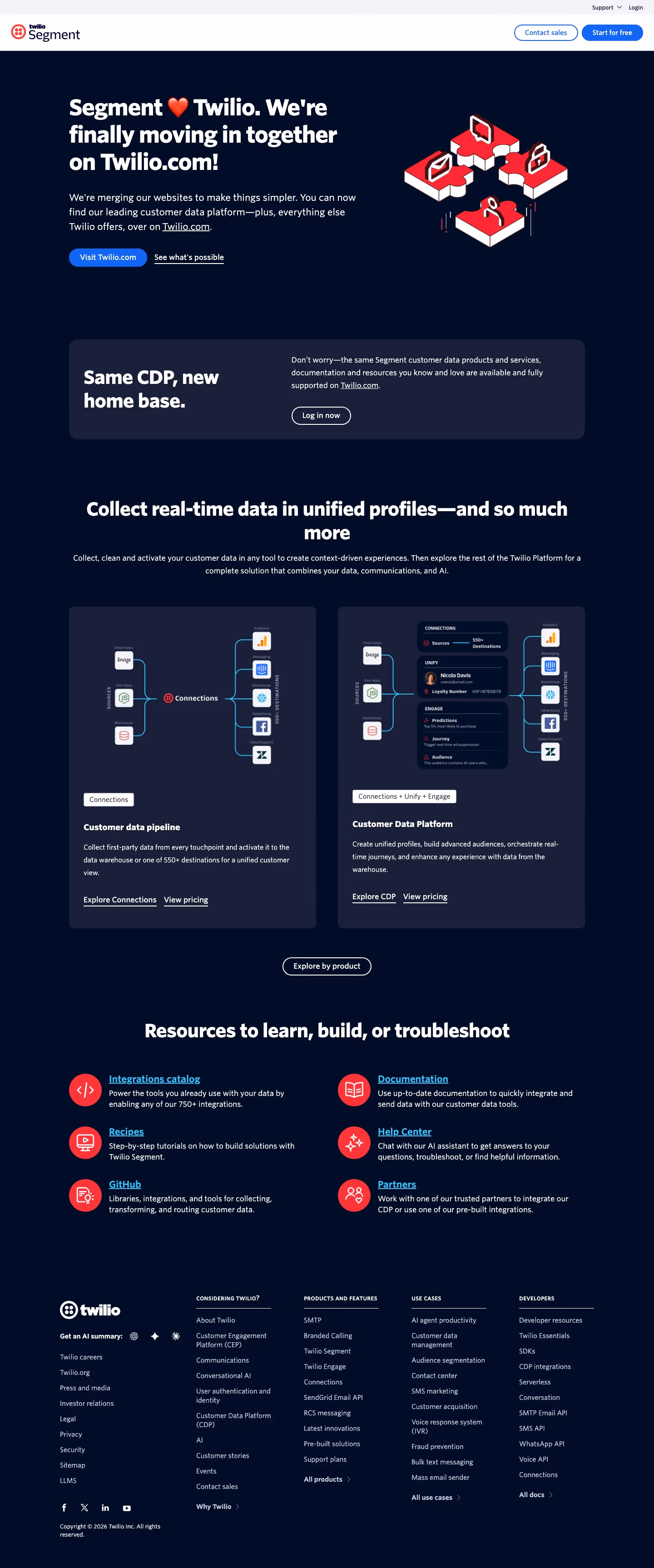 Segment full landing page screenshot (desktop)