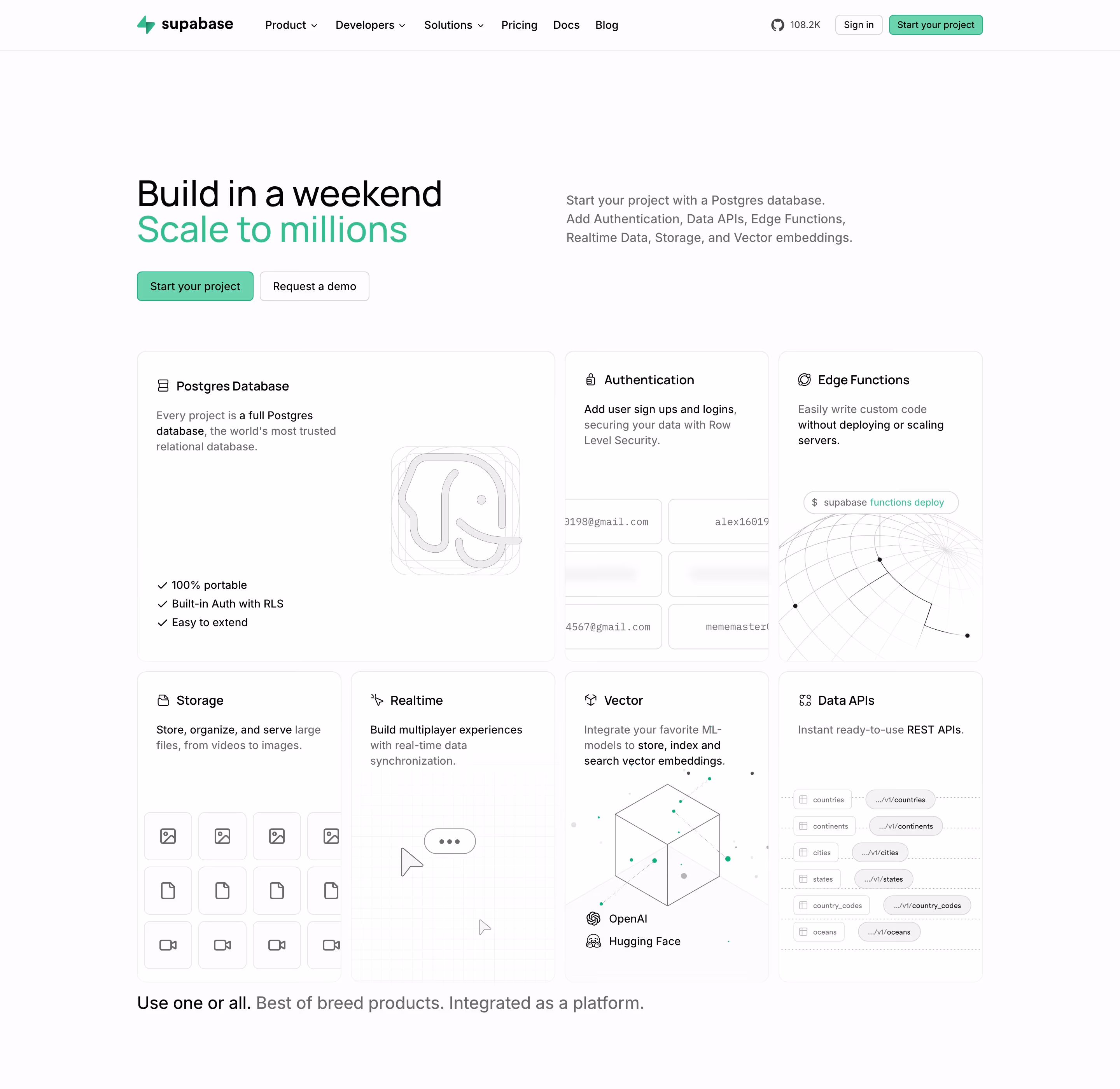 Supabase hero — Engineering & Infrastructure