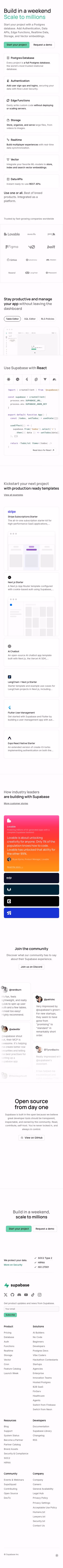 Supabase mobile design — Engineering & Infrastructure