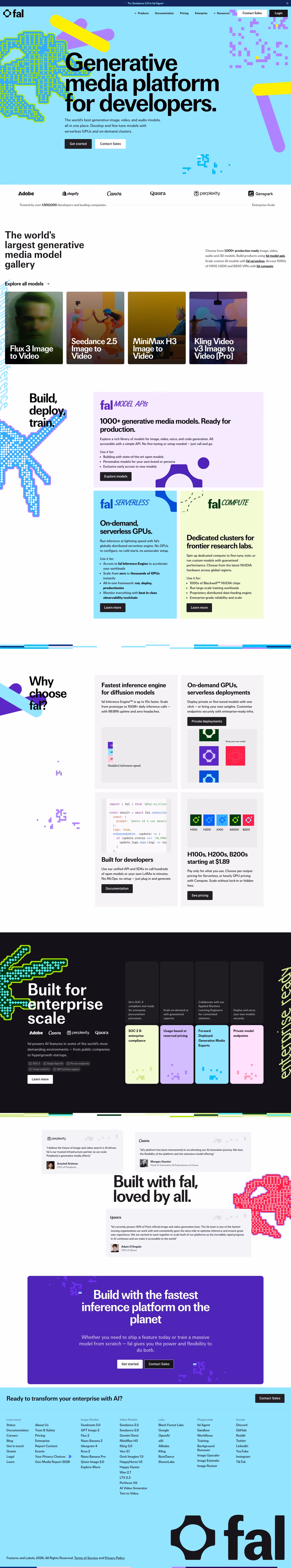 Fal landing page design — Engineering & Infrastructure